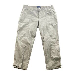 Democracy Womens Pants Size 16W Khaki Cargo Flat Front Straight Leg Beige Casual